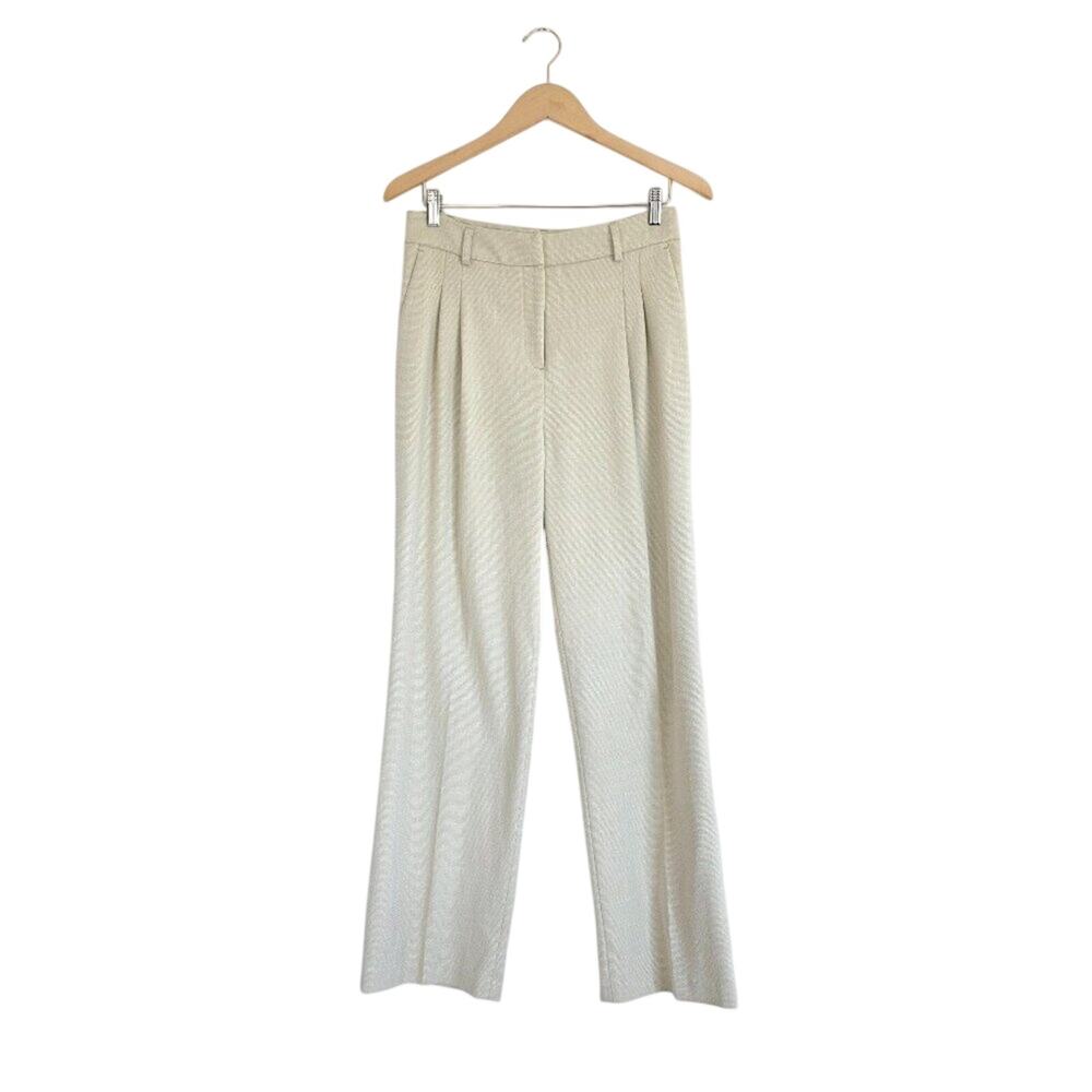 House of Harlow 1960 Sage Green Tailored Trousers Pleated High Waist Pants Sz 6